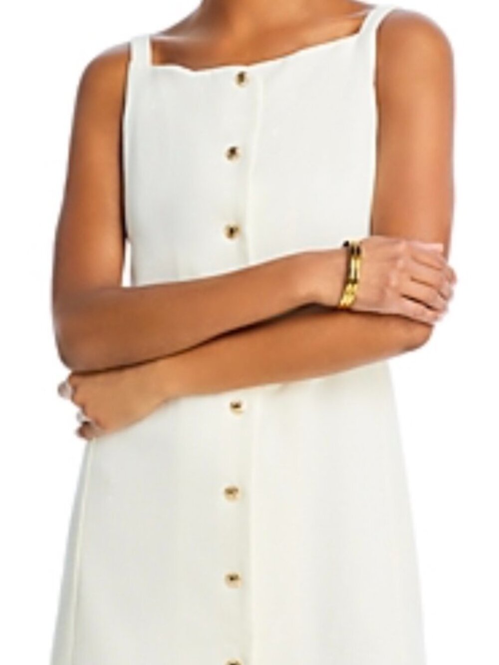 WAYF S ecru cream dress new with tags gold buttons